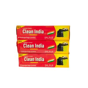 Clean India Black Garbage bag Jumbo Size combo | Pack of 3 Roll | 30 Bags | 92x122cm | 36x48in | compostable | biodegradable | Suitable for Home Kitchen Toilet Office Dustbin