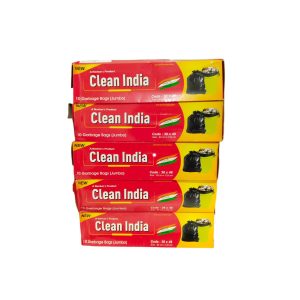 Clean India Black Garbage bag Jumbo Size combo | Pack of 5 Roll | 50 Bags | 92x122cm | 36x48in | compostable | biodegradable | Suitable for Home Kitchen Toilet Office Dustbin