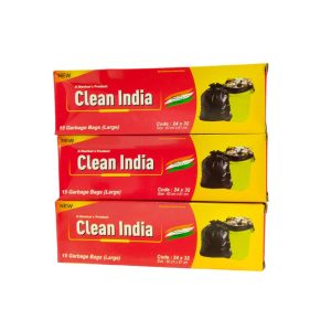 Clean India Black Garbage bag Large Size combo | Pack of 3 Roll | 45 Bags.