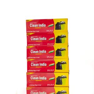 Clean India Black Garbage bag Large Size combo | Pack of 5 Roll | 75 Bags | 60x81cm | 24x32in | compostable | biodegradable | Suitable for Home Kitchen Toilet Office Dustbin