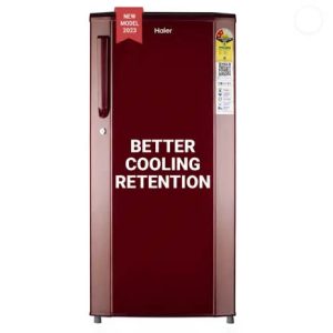 Haier 185.0 Liters. 2 Star Direct Cool Single Door Refrigerator (2023 Model, Burgundy Red) (HRD-2062BBR-N)