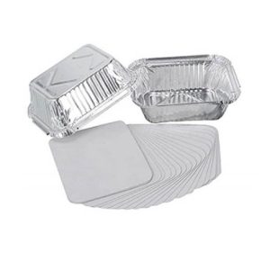 Aluminium Foil Container with Lid  (100 pieces)