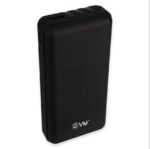 EVM EnDuro Power Bank 20,000mAh - Portable Charger with In-Built Micro USB, Type-C & Lightning Cable - 2 Years Warranty - Compatible with All Smartphones - Metallic Black