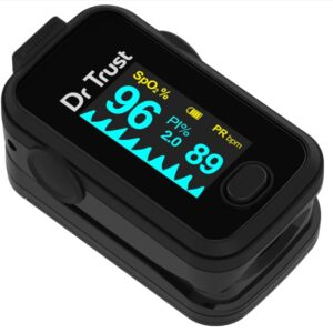 Dr Trust Signature Series Finger Tip Pulse Oximeter With Audio Visual Alarm (Midnight Black)- 201