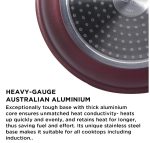 Meyer Merlot Non-Stick Kadai/Wok with Lid, 20cm - Image 4