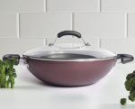 Meyer Merlot Non-Stick Kadai/Wok with Lid, 20cm - Image 2