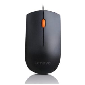 Lenovo 300 Wired Plug & Play USB Mouse, High Resolution 1600 DPI Optical Sensor, 3-Button Design with clickable Scroll Wheel, Ambidextrous, Ergonomic Mouse for Comfortable All-Day Grip (GX30M39704)