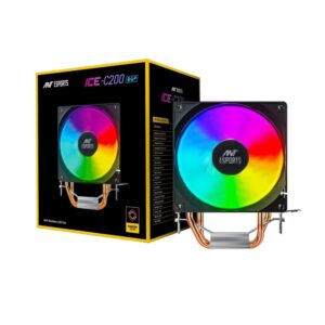 Ant Esports ICE-C200 V2 CPU Cooler/CPU Fan with Rainbow LED Fan | Support - Intel : LGA1700 / 115X / 1200/1366 x 775 & AMD : AM5, AM4, AM3+, AM3, AM2+, FM2, FM1