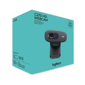 Logitech C270 Digital HD Webcam with Widescreen HD Video Calling, - (Black, HD 720p/30fps)