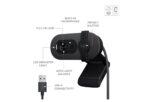 Logitech Brio 100 Full HD Webcam, Auto-Light Balance, Built-in Mic, Privacy Shutter, USB-A, - Graphite - Image 2