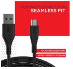 BoAt Micro USB 55 Tangle-Free, Sturdy Micro USB Cable with 3A Fast Charging & 480mbps Data Transmission, 10000+ Bends Lifespan & Extended 1.5m Length Black