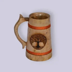 Brown Wood Mug with Handle