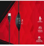 Foxin® FHM-Techno USB Wired Gaming Headset for PC | with 40mm Large Driver & 1.6 Meter Tangle Free Cable | Noise Cancelling Microphone | in-line Control | Red & Black Color - Image 4