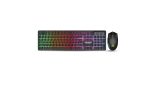 Ant Esports KM1650 Gaming Keyboard & Mouse Combo, Wired Backlit Rainbow LED Keyboard & 3200 DPI Gaming Mouse for PC/Laptop - Black