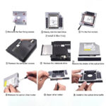 4 D (LABEL) Universal 2nd HDD Caddy 9.5mm SATA 2.0 Slim SATA III Hard Drive Optibay Adapter for Laptop CD DVD Optical Drive Bay - Image 4