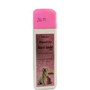 Happie Fur Rose and Sandal Talc (Dry Grooming Powder)