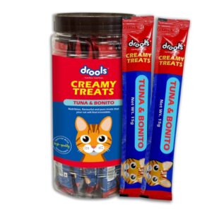 Drools All Life Stages, Creamy Lickable Cat Treats Tuna & Bonito 25Pcs Pack, 375G Pack