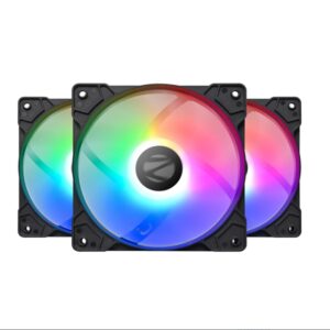 ZEBRONICS ZEB-PGF150 120mm Premium Chassis fan with 43.5CFM Airflow, Multicolor LEDs, Hydraulic Bearing, 1200 RPM High speed and 4 pin (Molex)