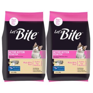 Let's Bite Active Kitten Dry Cat Food, 400 gm (Buy 1 Get 1 Free),