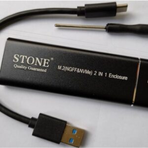 M.2 NVME & M.2 SATA NGFF Enclosure Dual Protocol Gen 2 USB 3.1 M.2 SSD External SSD Drive Adapter HDD UASP NGFF External Case Max 2TB 2230 2242 2260 2280 for Laptop/ Desktop/ Tab/ Mobile