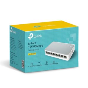 TP-Link 8 Port 10/100Mbps Fast Ethernet Switch | Desktop Ethernet Splitter | Ethernet Network Hub | Plug and Play | Fanless Quiet | Desktop Design | Green Technology | Unmanaged (TL-SF1008D)