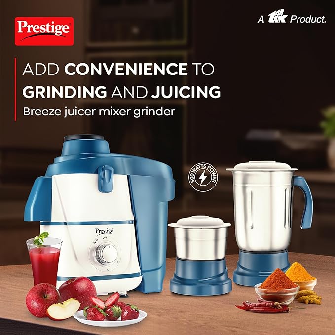 Prestige Breeze 500Watt Juicer Mixer Grinder With Stainless