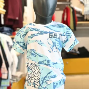 GINI & JONY Cotton Knit Half Sleeves T-Shirt with Tiger Print