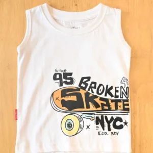 Palm Tree Kids White Printed Vest