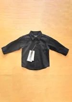Gini & Jony Boys Black Solid Cotton Full Sleeves Shirt - Image 2