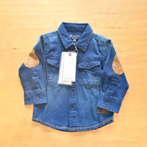 Gini & Jony Boys Blue Stylish Denim Full Sleeves Shirt