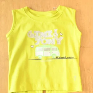 Gini And Jony Girls Cotton Round Neck Half Sleeves Knits Top