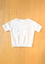 Gini & Jony Girls White Cotton Printed Crew Neck Half Sleeve Top - Image 3