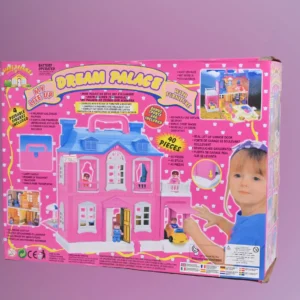 TOYGO Doll House with 4 Poseable Person and Full Furniture and Lights 40 Piece