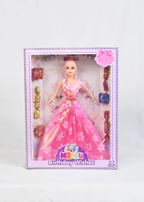 Manku Long Hair Pink Doll | Cute Toys Kids Girls | Fashion Doll Play Set | Pack of (Yellow) - Image 1