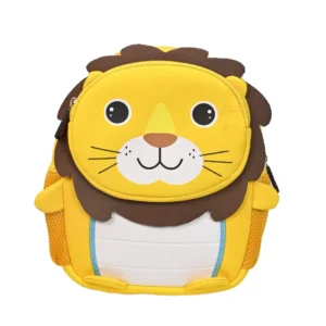 Adorable Animal Face Design Little Short Lightweight Soft Plush Backpack Bag for Toddlers Kids (Lion)