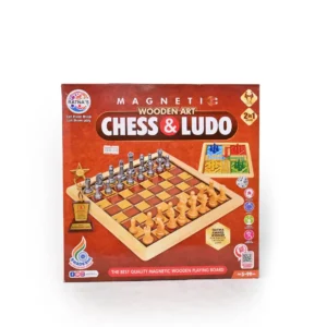 Game Magnetic Wooden Art Chess and Ludo for Kids to Develop Their Logical Thinking and Strategy Building