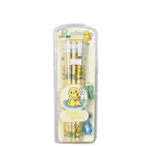 Cartoon Pencil with Rubber Tip Pencil  (Set of 12, Yellow)