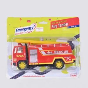 Fire Tender Truck Toy with Pullback Action and Realistic Design