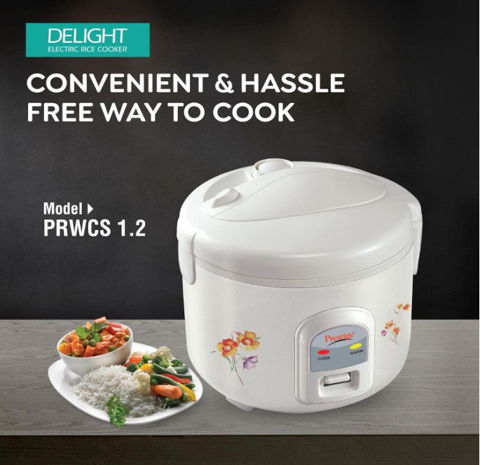 Prestige Prwcs 500-Watt Electric Rice Cooker (White),