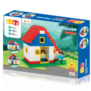 Town House Building Blocks for Kids (158 Pcs) - 3 in 1 DIY Building & Construction Blocks - Compatible with All Major Brands | Attractive Design | Best Lock Fitting | Birthday Gifts