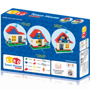 Town House Building Blocks for Kids (158 Pcs) - 3 in 1 DIY Building & Construction Blocks