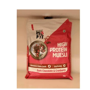 MuscleBlaze High Protein Muesli, 2 kg, Dark Chocolate & Cranberry