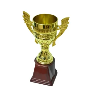 Metallic-Fiber Trophy , Wooden Base