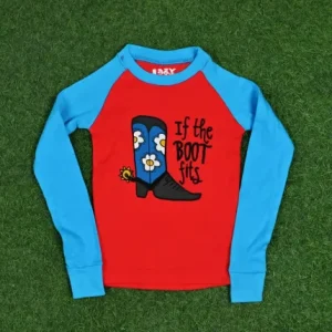 lazy One pajamas, If The Boot Fits unisex Cowboy Boots shirt, 3 to 4 years