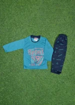 Kid's Printed Suit With Pants (Blue)