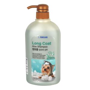 FORCANS Long Coat Aloe Shampoo For Dogs,750 Milliliter,Shiny&Healthy Coat,Customised Shampoo,Characteristics Of Pure Aloe Vera Gel,Moist Moisturizing Effect,Gentle To Weak&Trouble Prone Skin