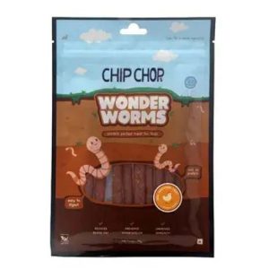Combo of Chip Chops Wonder Worms Chicken Sticks with Mealworms Stick Dog Treat, 70g