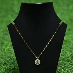 Halo Pendant Necklace Titanium Gold Filled
