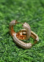 Rose Gold Round Earring For Women.