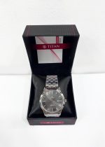 Titan Stainless Steel Analog Black Dial Men's Watch